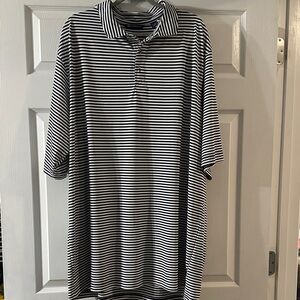 Cutter & Buck Navy and White Striped Polo Shirt 3XT